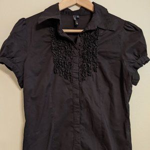 Black Ruffle Blouse